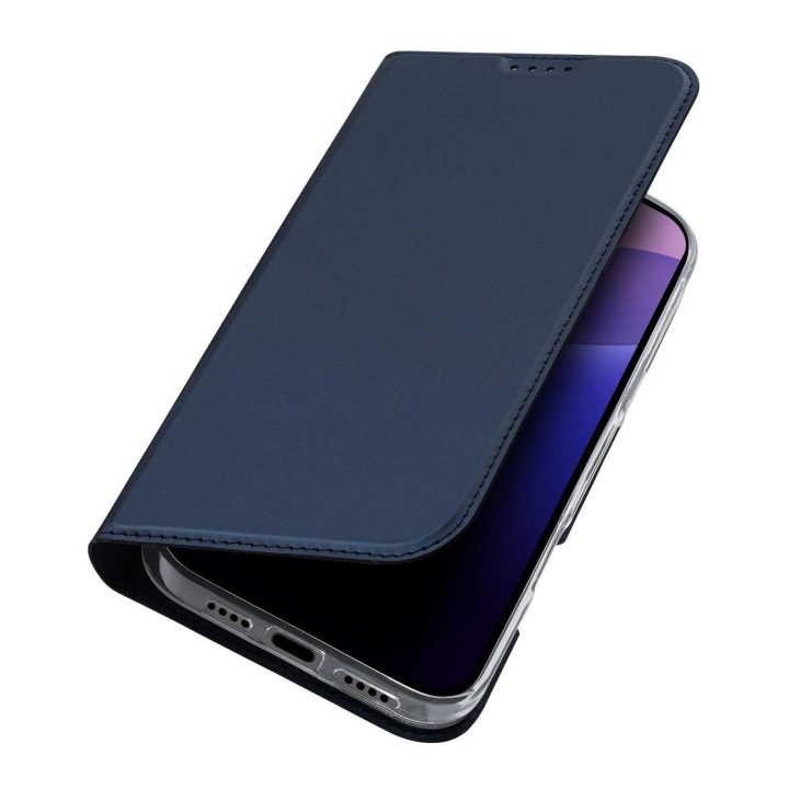 dėklas iPhone 16 Pro Max“ su atverčiamu dangteliu ir kortelių lizdu – mėlynas