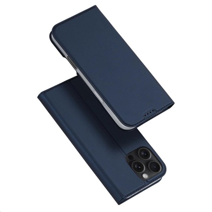 dėklas iPhone 16 Pro Max“ su atverčiamu dangteliu ir kortelių lizdu – mėlynas