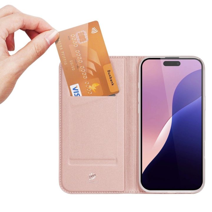 dėklas iPhone 16 Pro Max“ su kortelių lizdu – rožinis