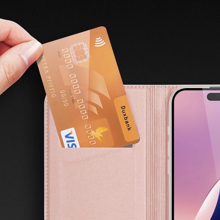 dėklas iPhone 16 Pro Max“ su kortelių lizdu – rožinis