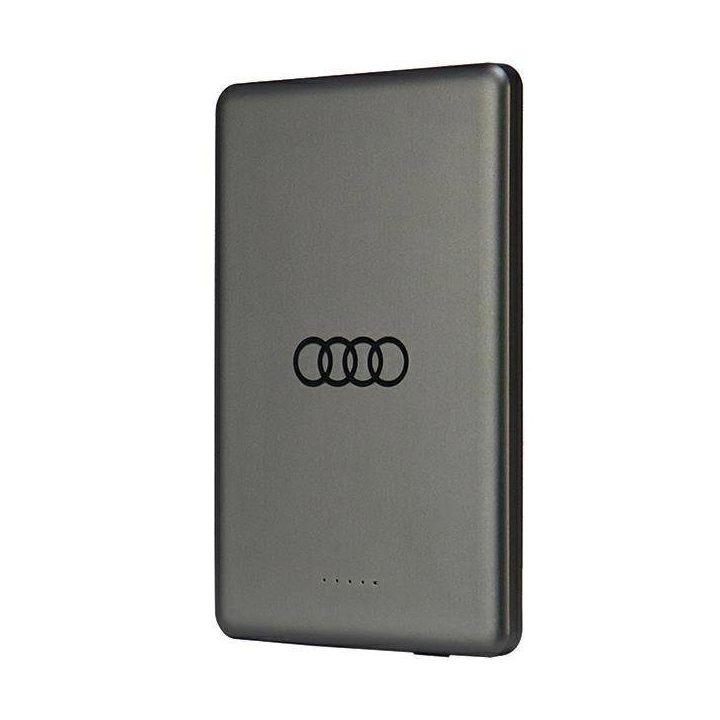 Powerbank Audi Big Logo MagSafe indukcinis 15 W 5000 mAh - pilka