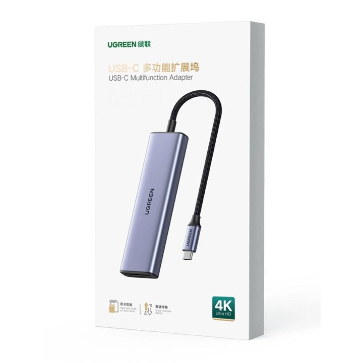 6in1 USB A 3.0 / SD/TF kortelių skaitytuvas - pilkas