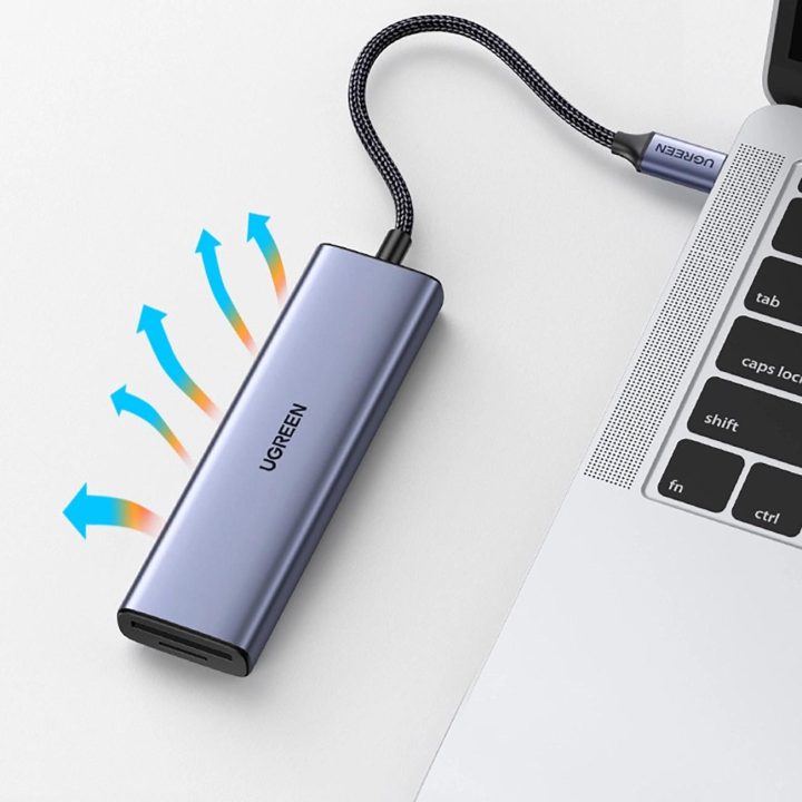 6in1 USB A 3.0 / SD/TF kortelių skaitytuvas - pilkas