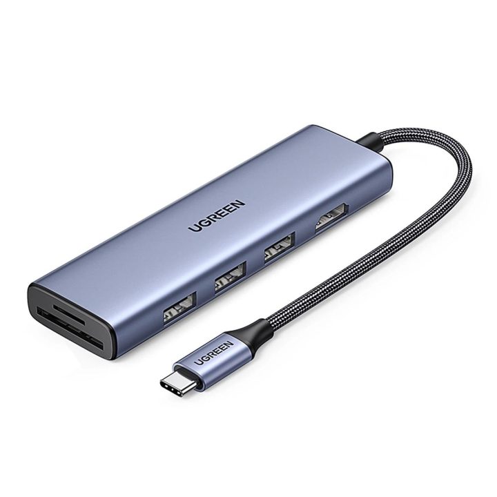 6in1 USB A 3.0 / SD/TF kortelių skaitytuvas - pilkas