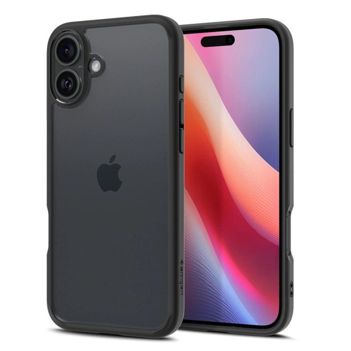 dėklas juodos matinės spalvos iPhone 16“