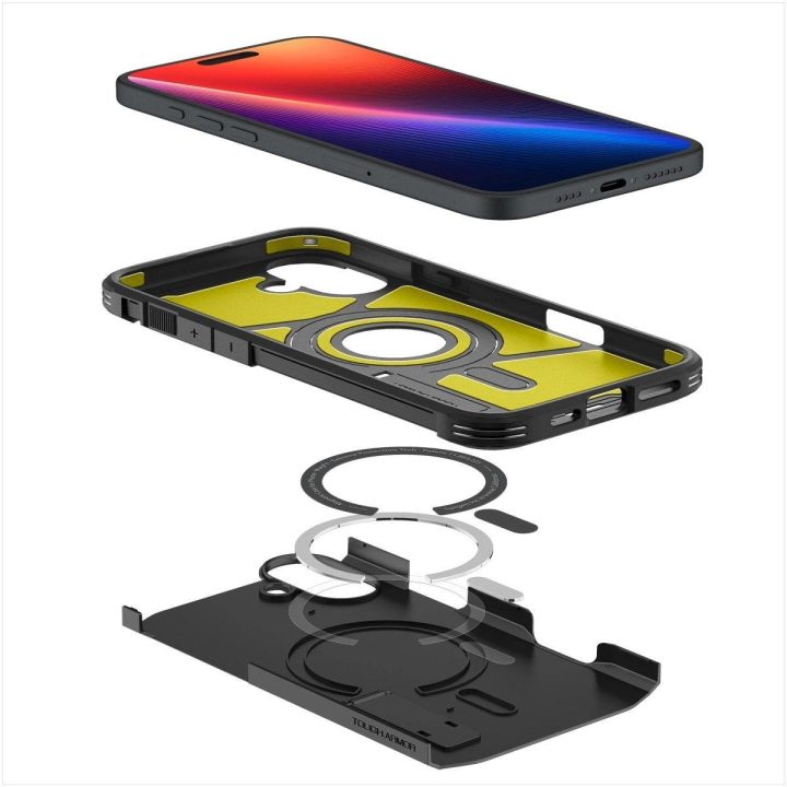dėklas su stovu iPhone 16“ – juodas