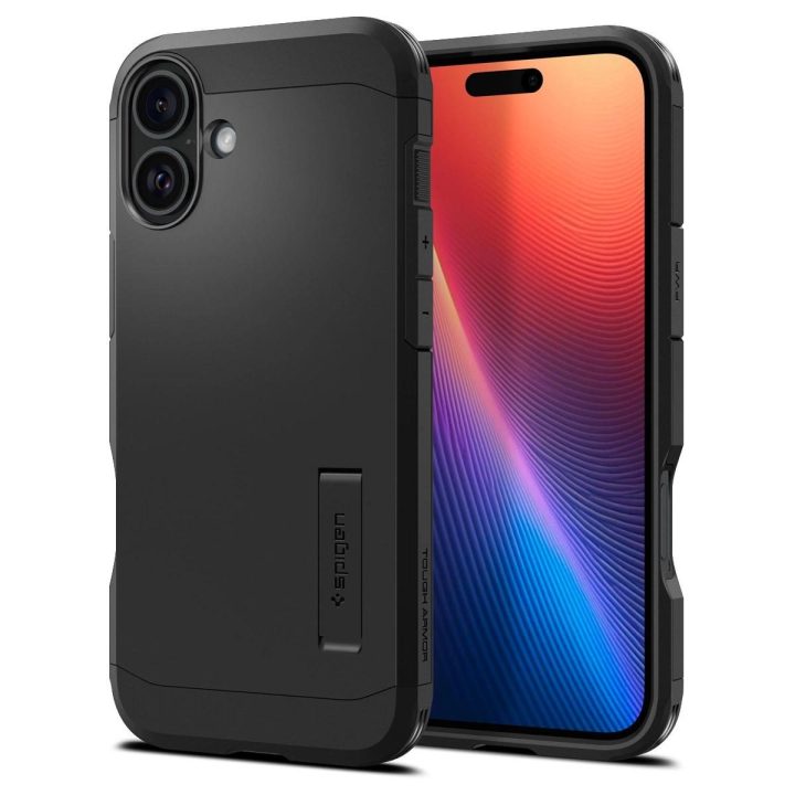dėklas su stovu iPhone 16“ – juodas