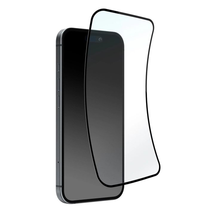 hibridinis stiklas su juodu rėmu iPhone 16 / iPhone 15 / iPhone 15 Pro