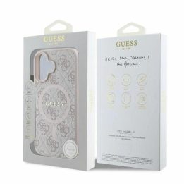 Guess 4G Ring Classic Logo“ MagSafe“ iPhone 16“ dėklas – rožinė