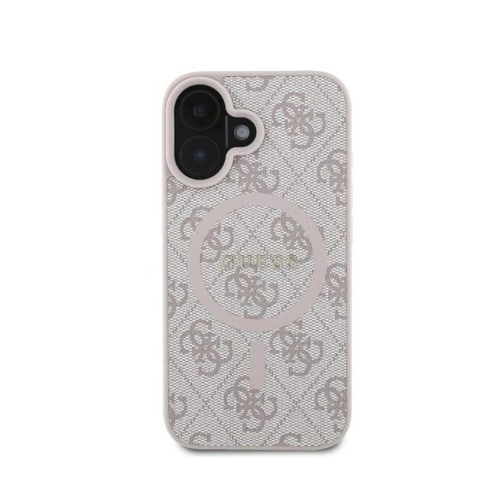 Guess 4G Ring Classic Logo“ MagSafe“ iPhone 16“ dėklas – rožinė