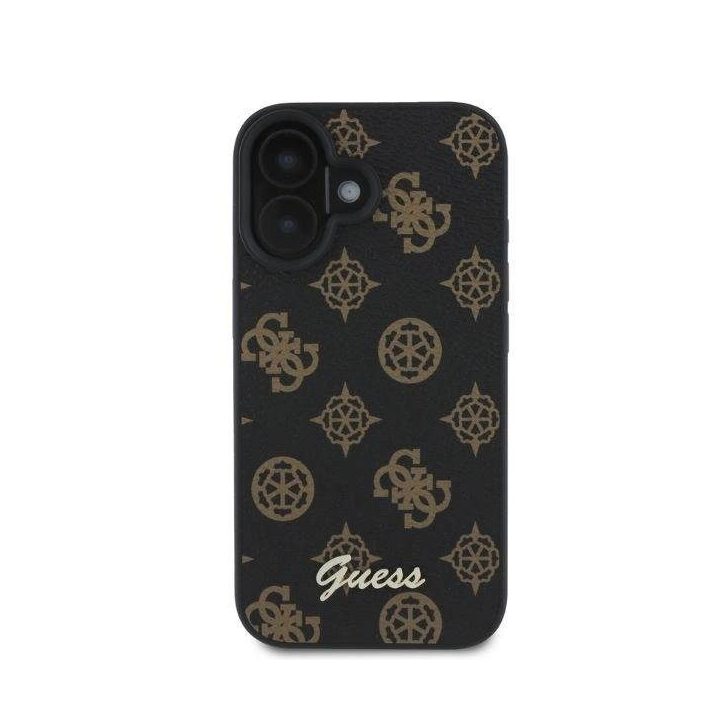 Guess Peony Script MagSafe iPhone 16 dėklas - juodas