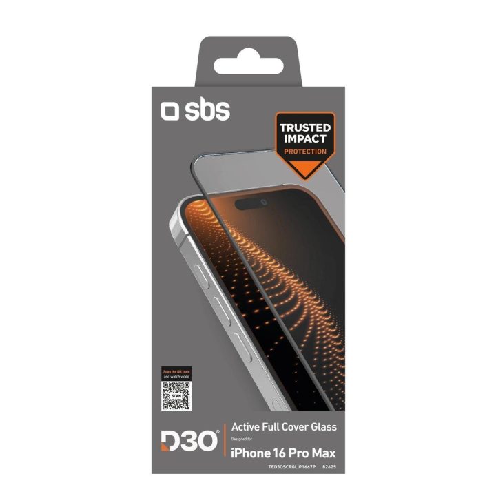 SBS grūdintas stiklas Tempered Glass D3O su rėmeliu iPhone 16 Pro Max“