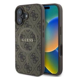Guess 4G Ring Classic Logo MagSafe iPhone 16 Plus“ dėklas – rudos spalvos