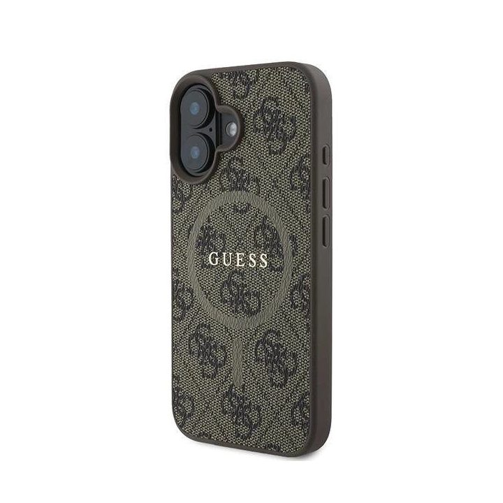 Guess 4G Ring Classic Logo MagSafe iPhone 16 Plus“ dėklas – rudos spalvos