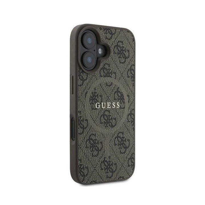 Guess 4G Ring Classic Logo MagSafe iPhone 16 Plus“ dėklas – rudos spalvos