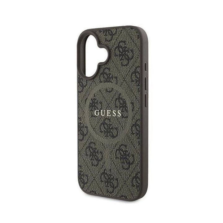 Guess 4G Ring Classic Logo MagSafe iPhone 16 Plus“ dėklas – rudos spalvos