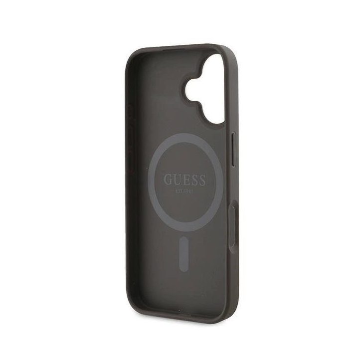 Guess 4G Ring Classic Logo MagSafe iPhone 16 Plus“ dėklas – rudos spalvos
