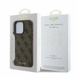 Guess 4G Classic iPhone 16 Pro dėklas - rudas