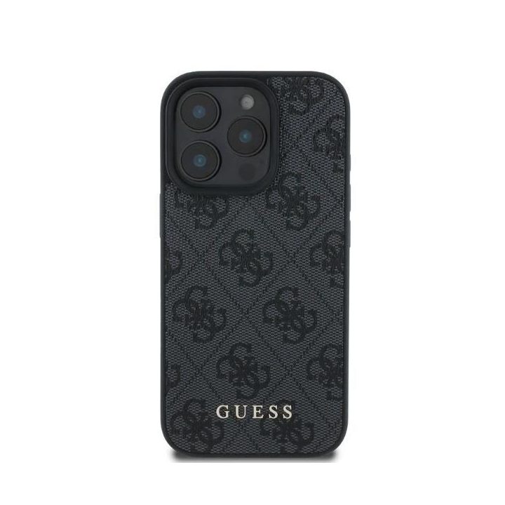Guess“ 4G klasikinio iPhone 16 Pro“ dėklas – juodas