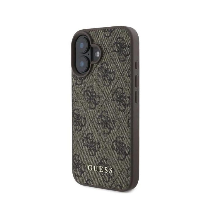 Guess 4G Classic iPhone 16 dėklas - rudos spalvos