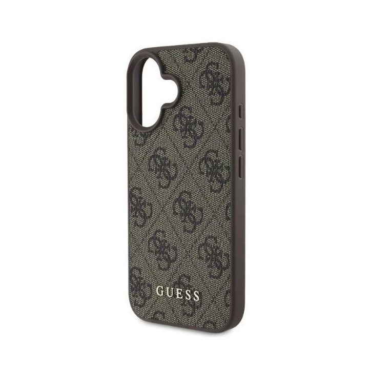 Guess 4G Classic iPhone 16 dėklas - rudos spalvos