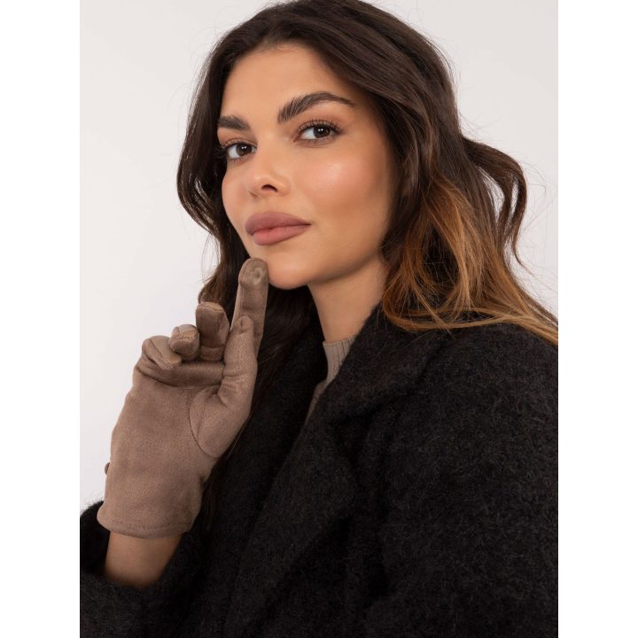 Pirštinės tamsaus smėlio spalvos