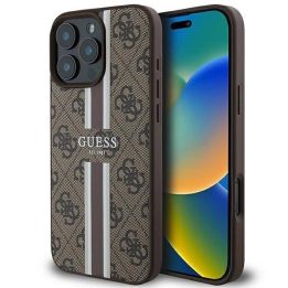 Guess 4G MagSafe dėklas iPhone 16 Pro Max - rudas