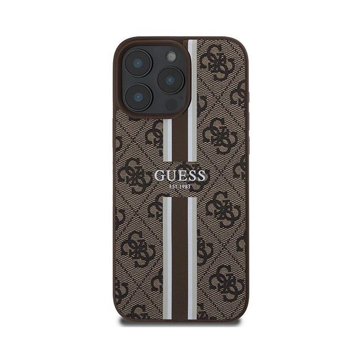 Guess 4G MagSafe dėklas iPhone 16 Pro Max - rudas