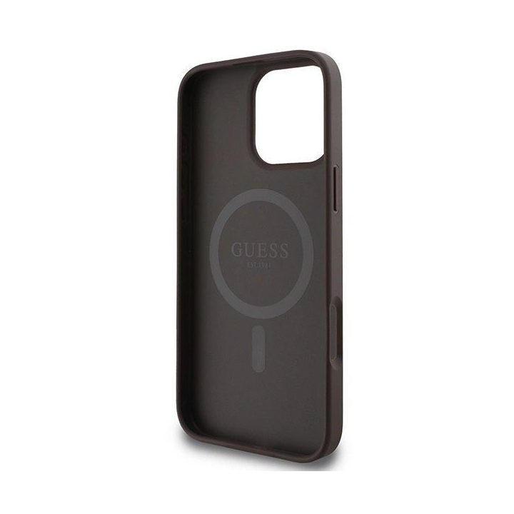Guess 4G MagSafe dėklas iPhone 16 Pro Max - rudas
