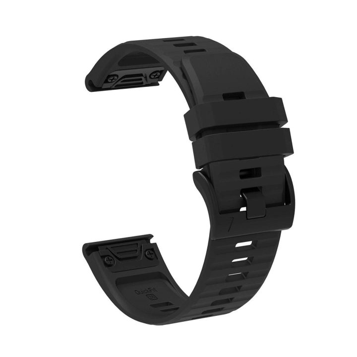 Garmin Fenix 3/5X/6X/7X Pro silikono dirželis – juodas