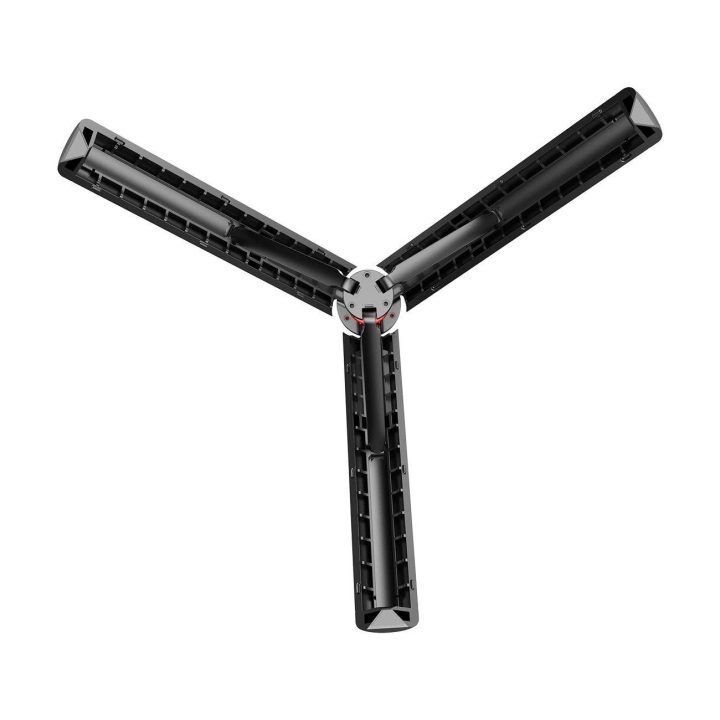 Selfie stick 1,3 m su dviguba lempa ir telefono laikikliu - juoda