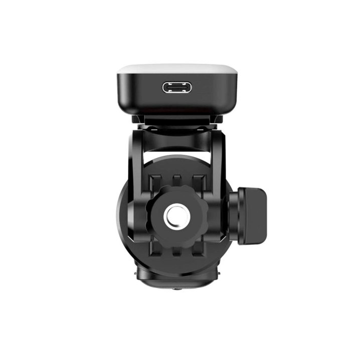 Selfie stick 1,3 m su dviguba lempa ir telefono laikikliu - juoda