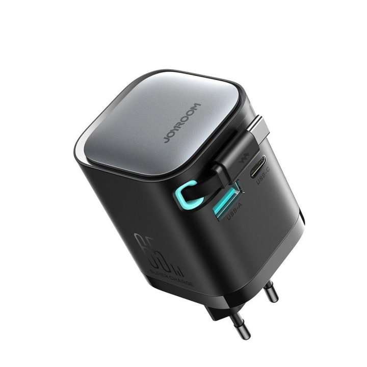 65 W USB C laidu – juodos spalvos