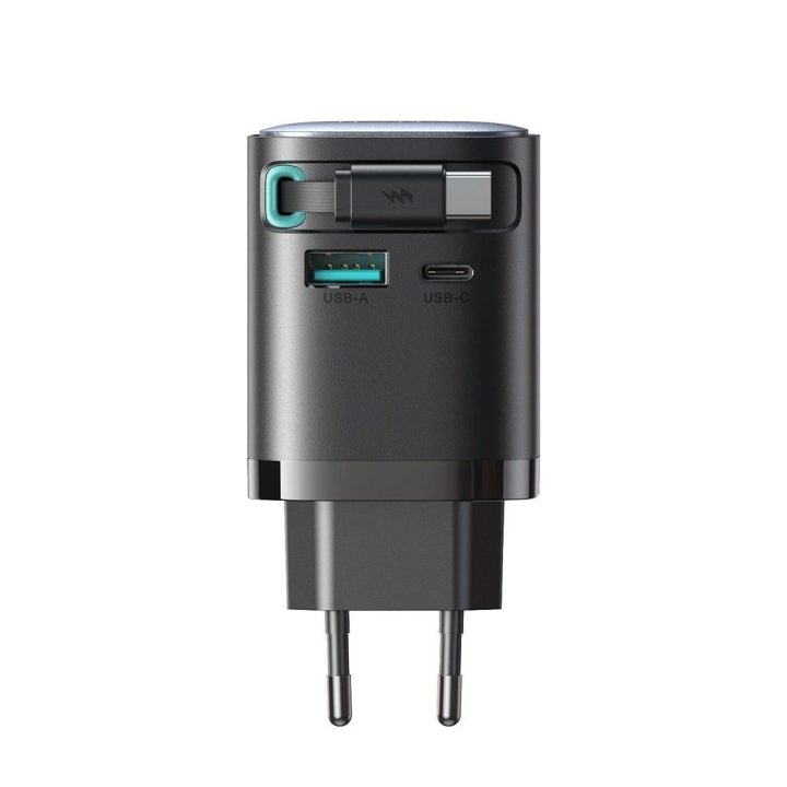 65 W USB C laidu – juodos spalvos