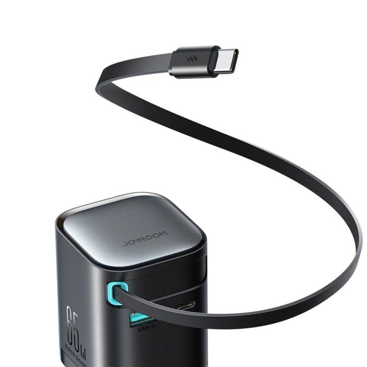 65 W USB C laidu – juodos spalvos