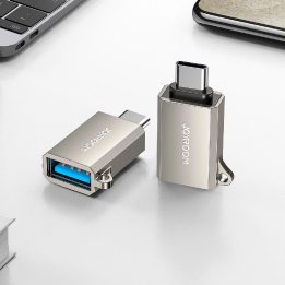 USB A (moteriškas) adapteris su kilpele virvelei - Sidabrinis