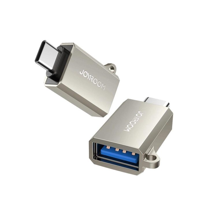 USB A (moteriškas) adapteris su kilpele virvelei - Sidabrinis