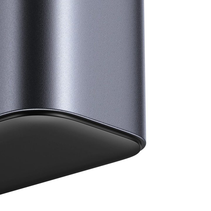 Daugiafunkcinis GaN įkroviklis 65 W ES 4x USB A – tamsiai pilkos spalvos