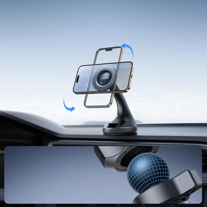 Magnetinis automobilio laikiklis prietaisų skydui / kabinai - juodas