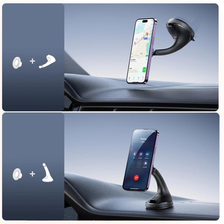 Magnetinis automobilio laikiklis prietaisų skydui / kabinai - juodas