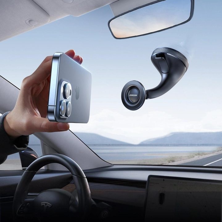 Magnetinis automobilio laikiklis prietaisų skydui / kabinai - juodas