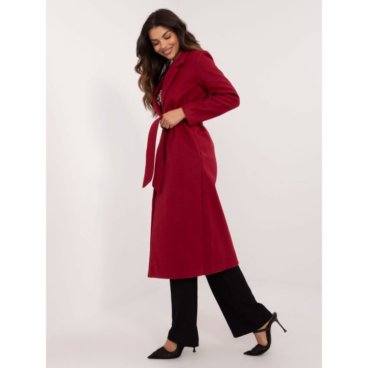 Bordo spalvos paltas
