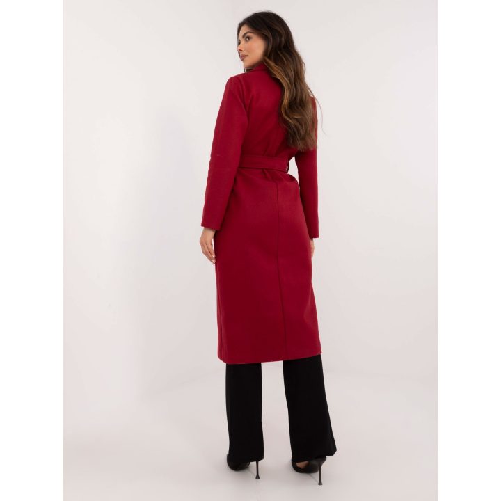 Bordo spalvos paltas