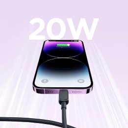 A14 USB-C / Lightning“ kabelis 20 W 1,2 m – juodas