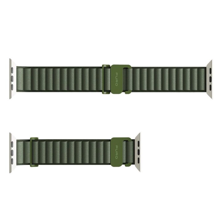 nailoninis dirželis Apple Watch 42 / 44 / 45 / 49 mm – tamsiai žalias