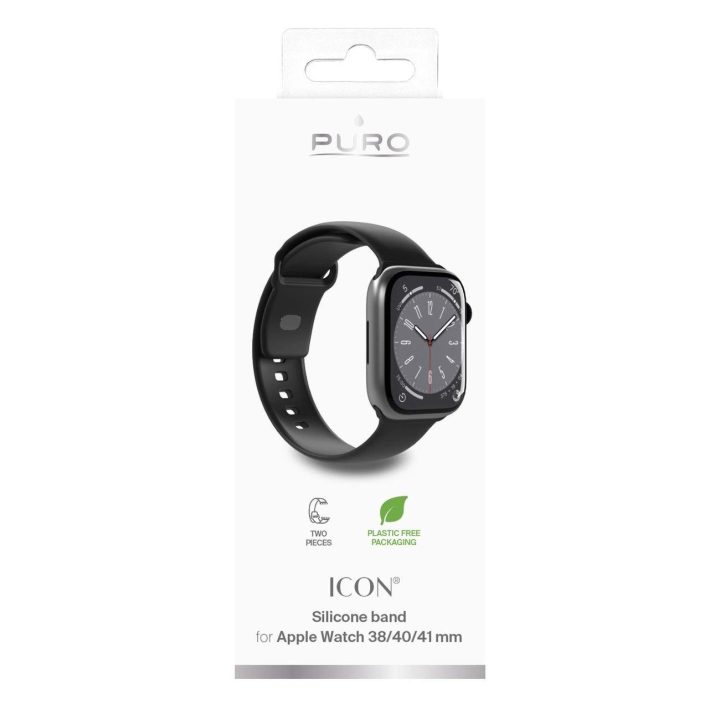 silikono dirželis Apple Watch 38/40/41 mm – juodas