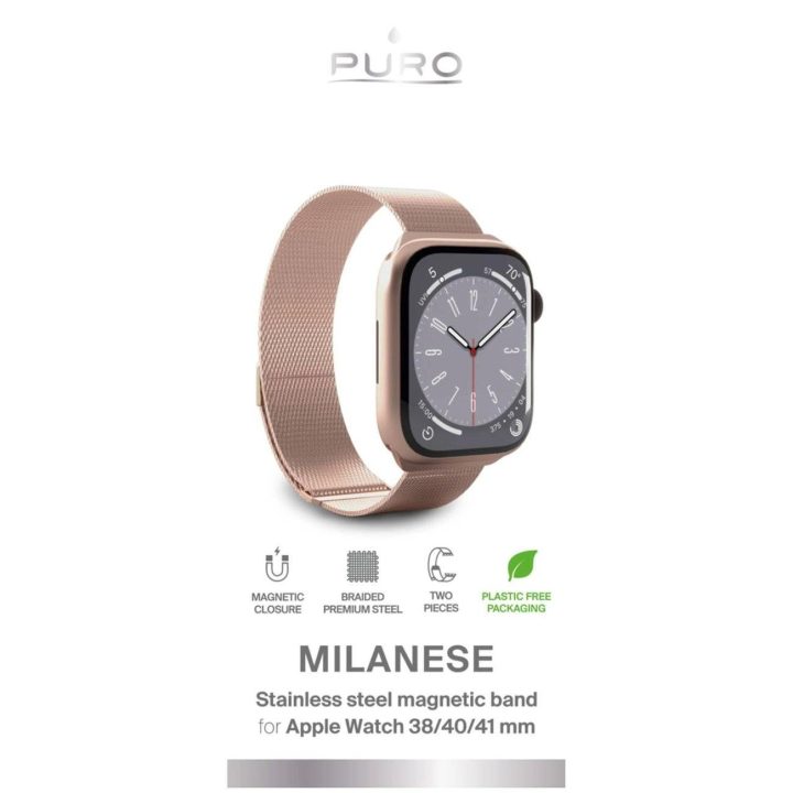 nerūdijančio plieno apyrankė Apple Watch 38 / 40 / 41 mm - rožinė