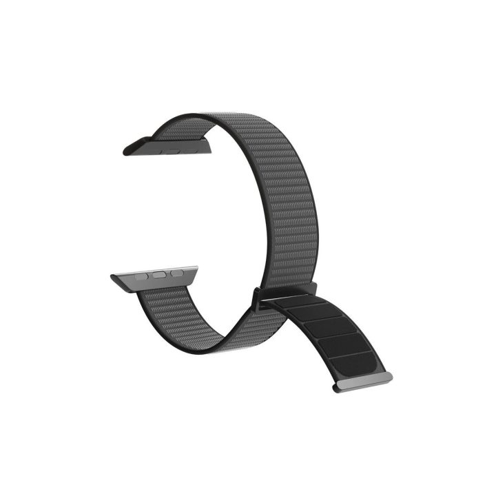 Apple Watch 42 / 44 / 45 / 49 mm skirtas Puro Sport nailono dirželis - juodos spalvos