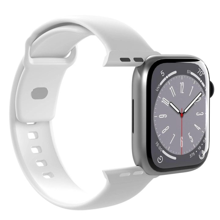 silikono dirželis Apple Watch 42 / 44 / 45 / 49 mm - baltas