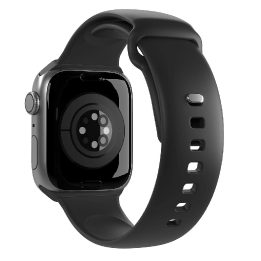 silikono dirželis Apple Watch“ 42 / 44 / 45 / 49 mm – juodos spalvos